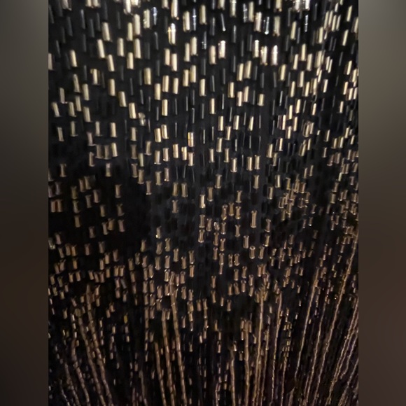 NWT! Beautiful black and gold, long sleeve beaded Mac Duggal gown. - Picture 5 of 8